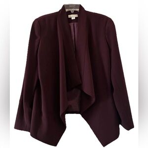 Coldwater Creek Plum Jacket Open Drape Front Size 8